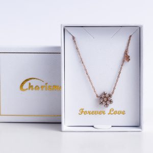 rose gold snowflake crystal necklace