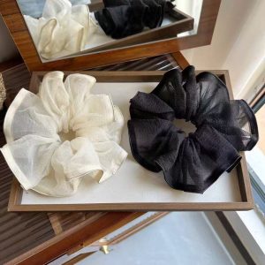 Lace Whisper Scrunchie – Black